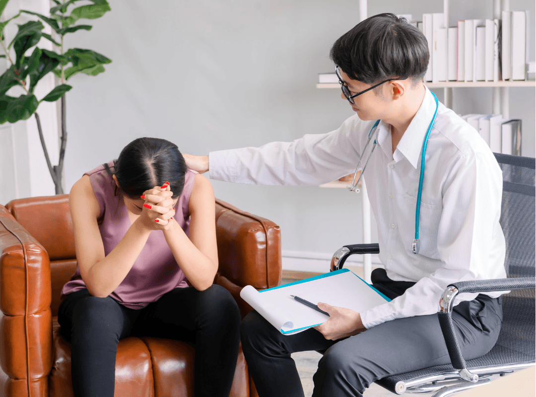 Mental health professional in consultation