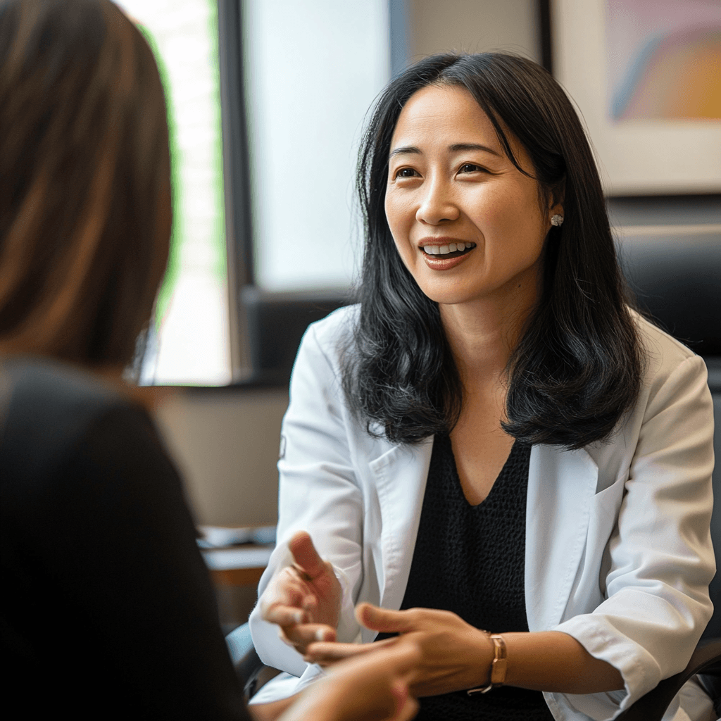 Mental health professional in consultation